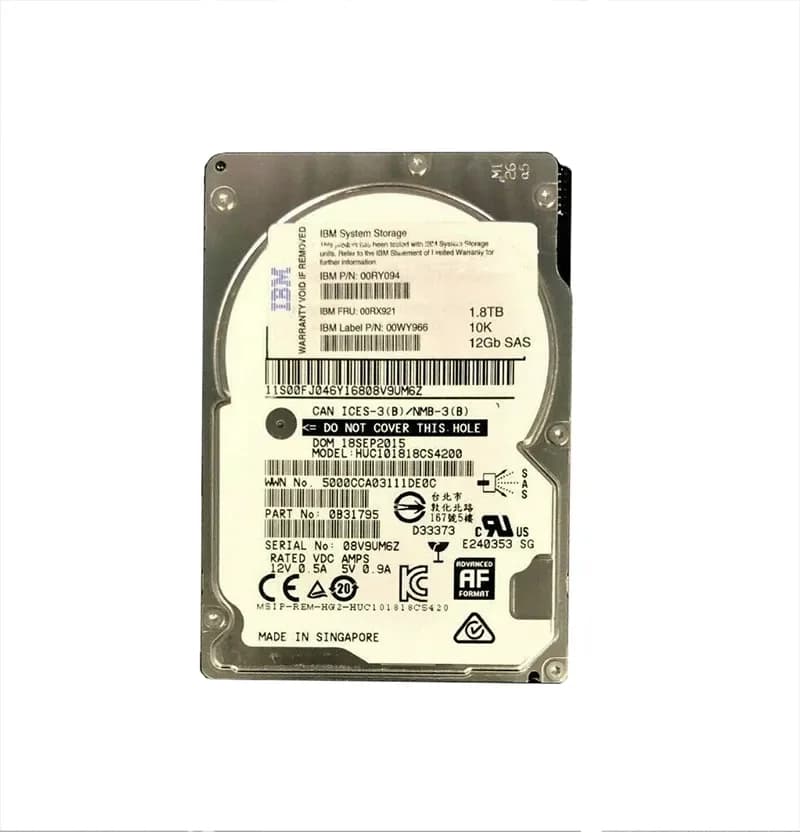 IBM 00RX921 1.8TB 12Gb/s SAS