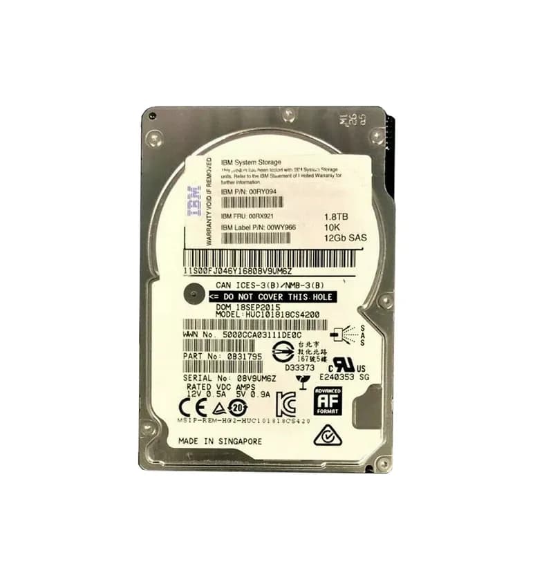 IBM 00RY094 1.8TB 12Gb/s SAS