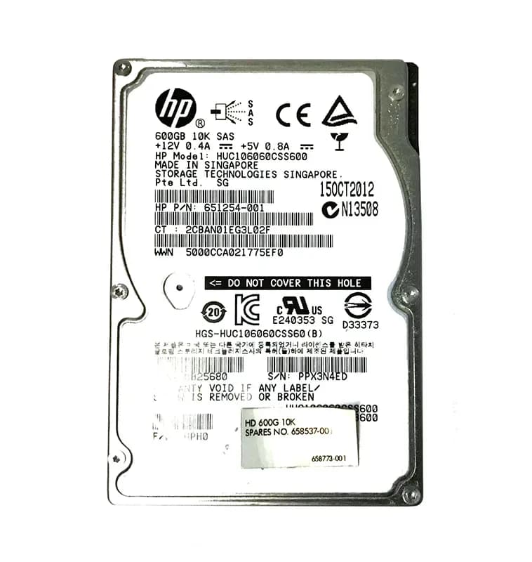 HPE 651254-001 600GB 6Gb/s SAS