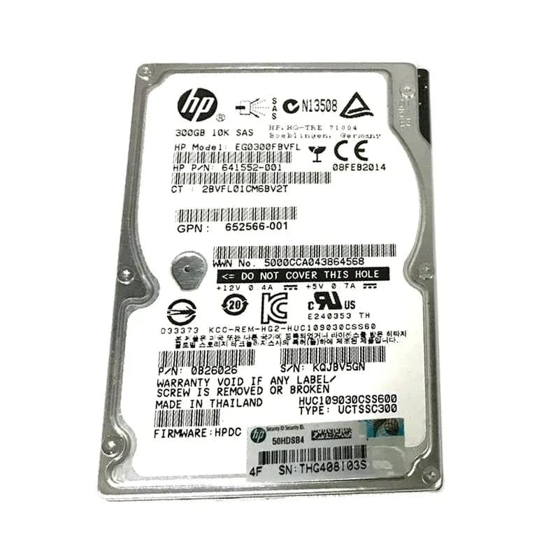 HPE 652566-001 300GB 6Gb/s SAS