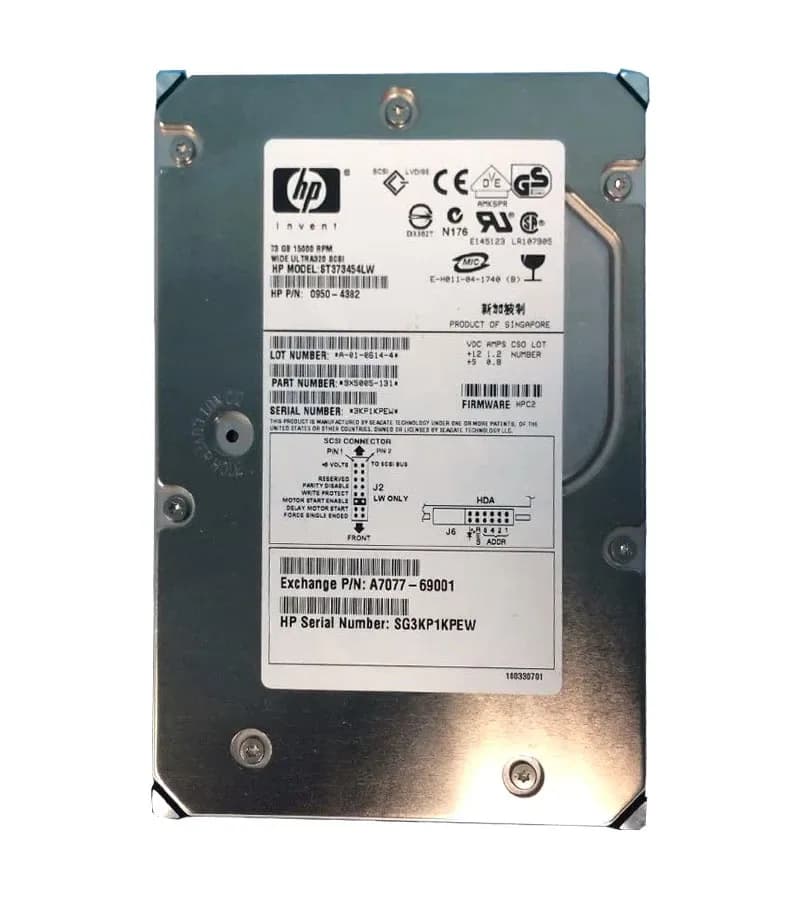 HPE A7077-69001 72.8GB Ultra320 SCSI