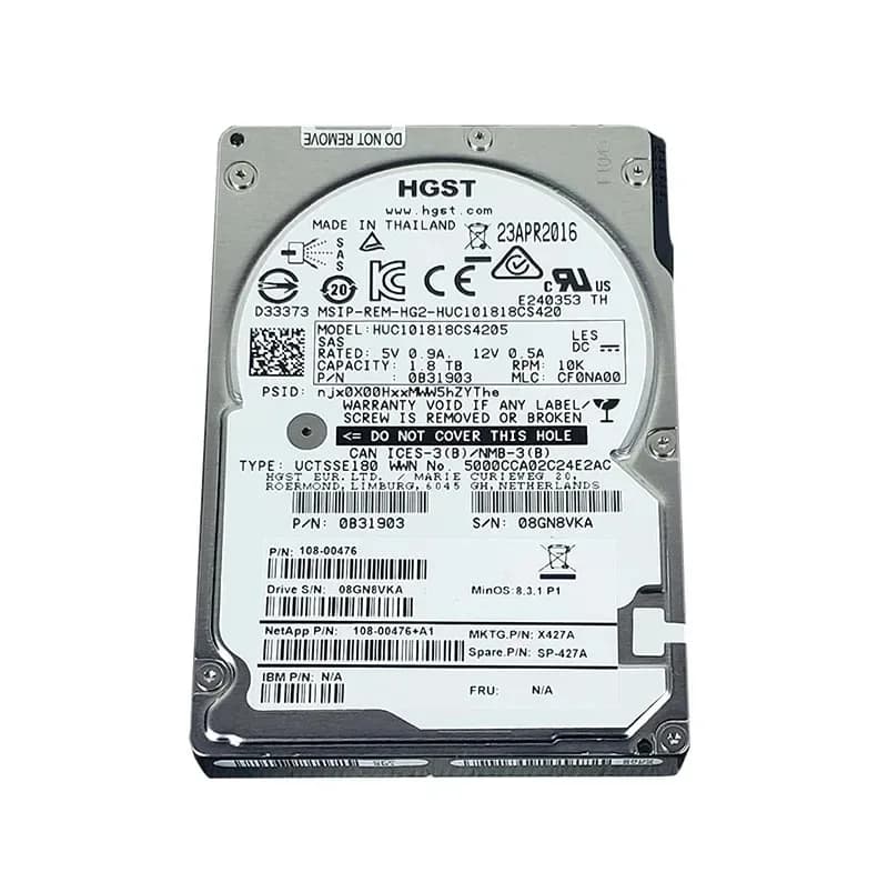 NetApp X427A 1.8TB 6Gb/s SAS