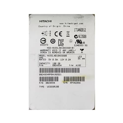 HGST 0B24934 100GB 6Gb/s SAS Solid State Drive