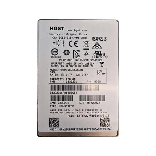 HGST 0B32231 250GB 12Gb/s SAS Solid State Drive