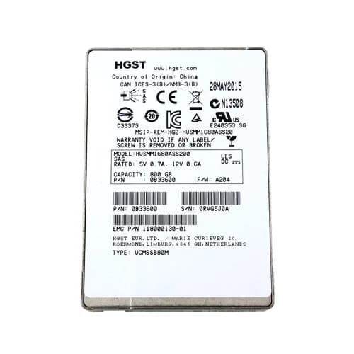 HGST 0B33600 800GB 12Gb/s SAS Solid State Drive