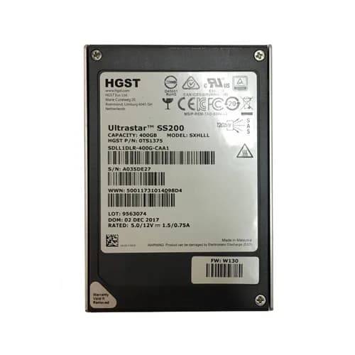 HGST 0TS1375 400GB 12Gb/s SAS Solid State Drive