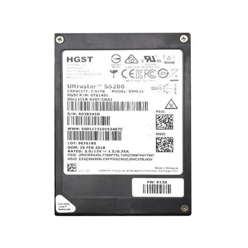 HGST 0TS1401 1.92TB 12Gb/s SAS Solid State Drive
