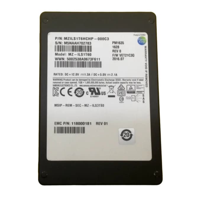 EMC 118000181 1.6TB 12Gb/s SAS Solid State Drive