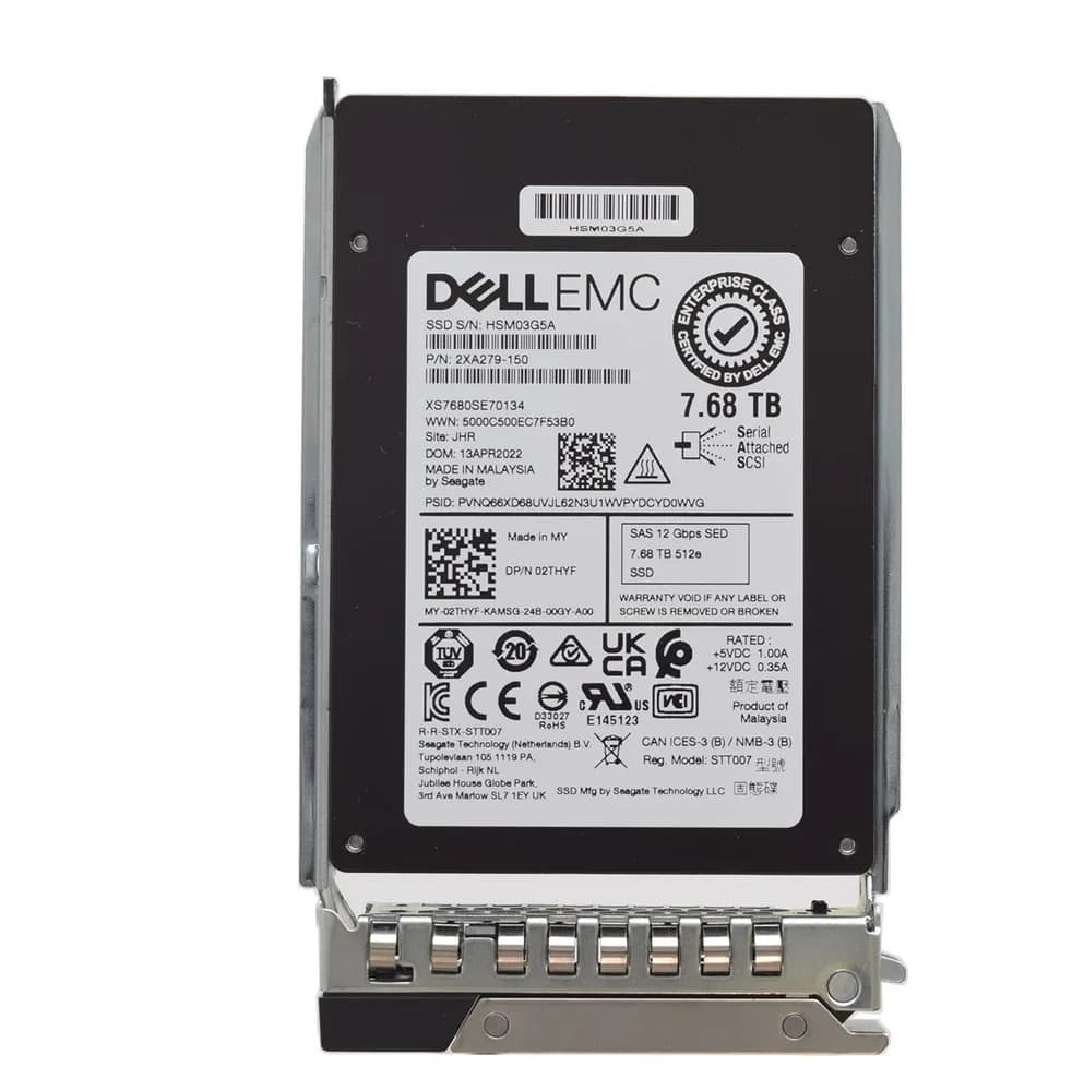 Dell 2THYF 7.68TB 12Gb/s SAS Solid State Drive