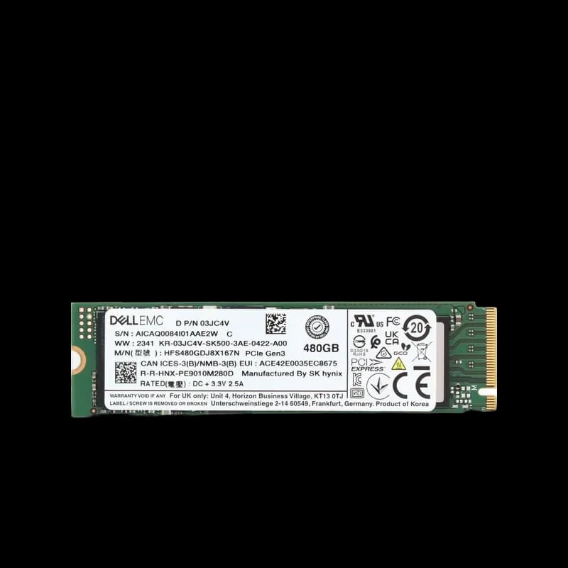 Dell 3JC4V 480GB PCI Express NVMe 3.0 Solid State Drive