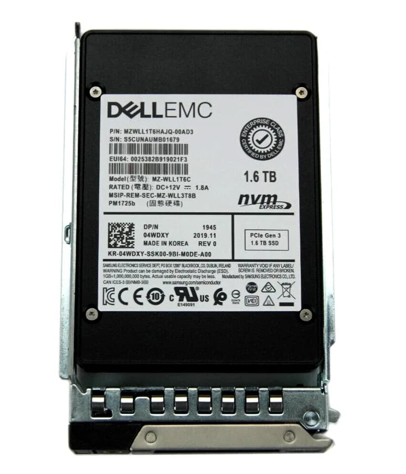 Dell 4WDXY 1.6TB PCI Express NVMe 3.0 x4 Solid State Drive
