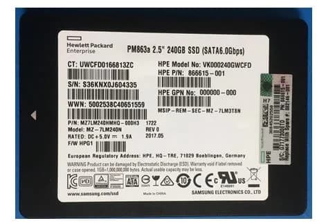 HPE 866615-001 240GB 6Gb/s SATA Solid State Drive
