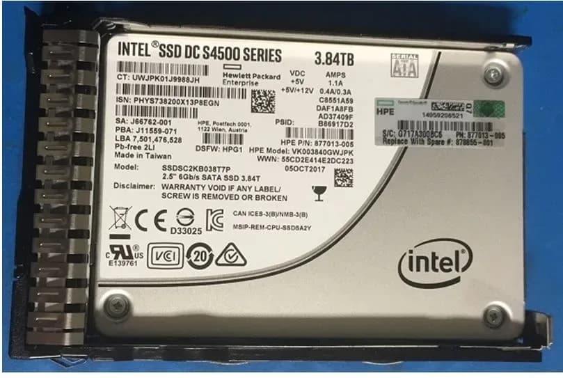 HPE 877764-B21 3.84TB 6Gb/s SATA Solid State Drive