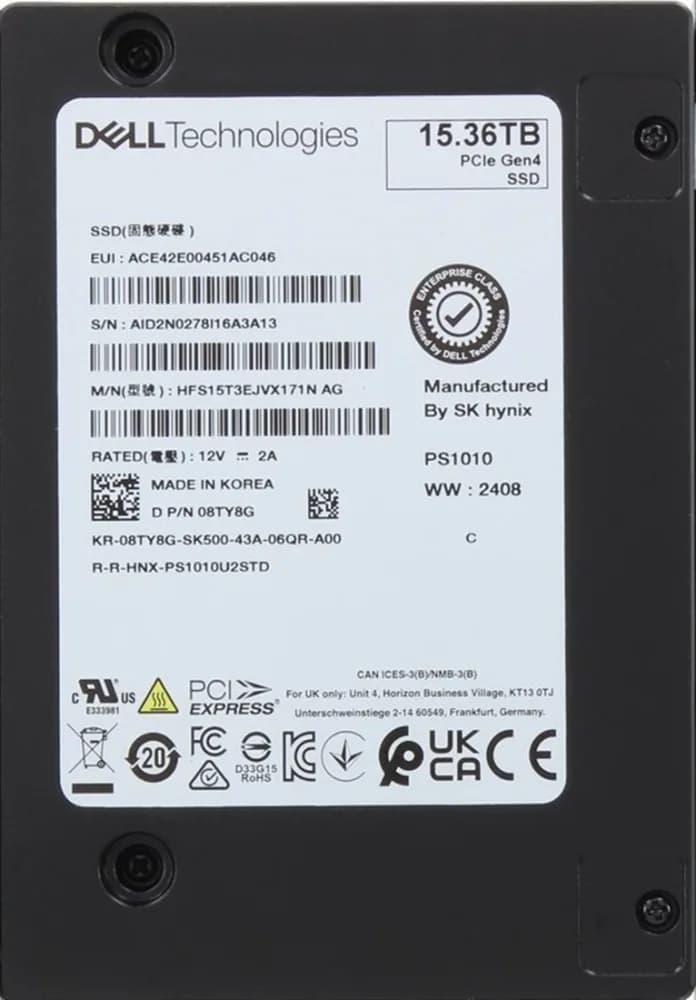 SK Hynix HFS15T3EJVX171N 15.36TB PCI Express NVMe 4.0 Solid State Drive