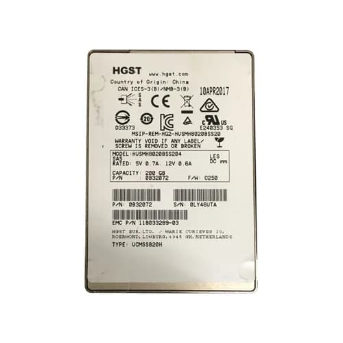 HGST HUSMH8020BSS204 200GB 12Gb/s SAS Solid State Drive