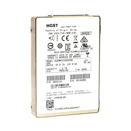 HGST HUSMM1616ASS201 1.6TB 12Gb/s SAS Solid State Drive