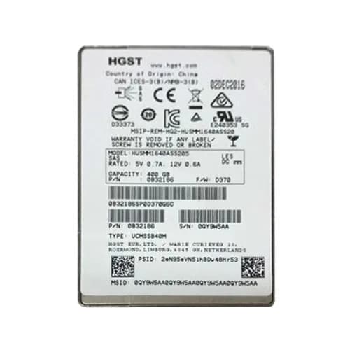 HGST HUSMM1640ASS205 400GB 12Gb/s SAS Solid State Drive