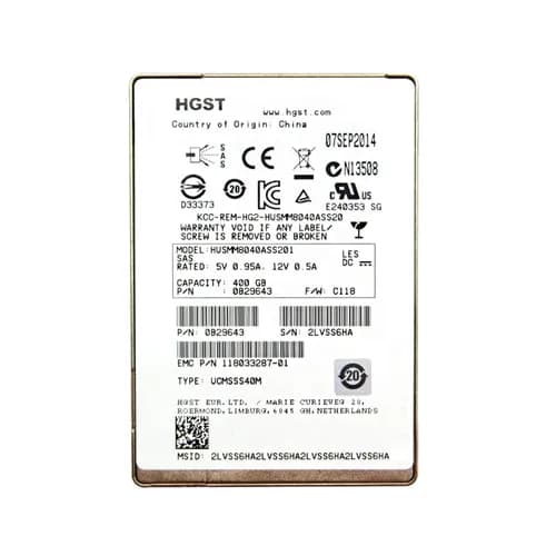HGST HUSMM8040ASS201 400GB 12Gb/s SAS Solid State Drive