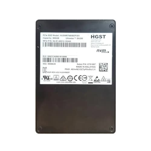 HGST HUSMR7680BDP301 800GB PCI Express NVMe 3.0 Solid State Drive