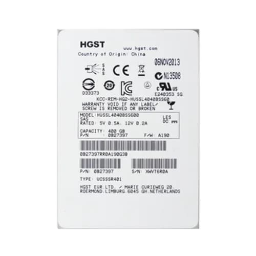 HGST HUSSL4040BSS600 400GB 6Gb/s SAS Solid State Drive