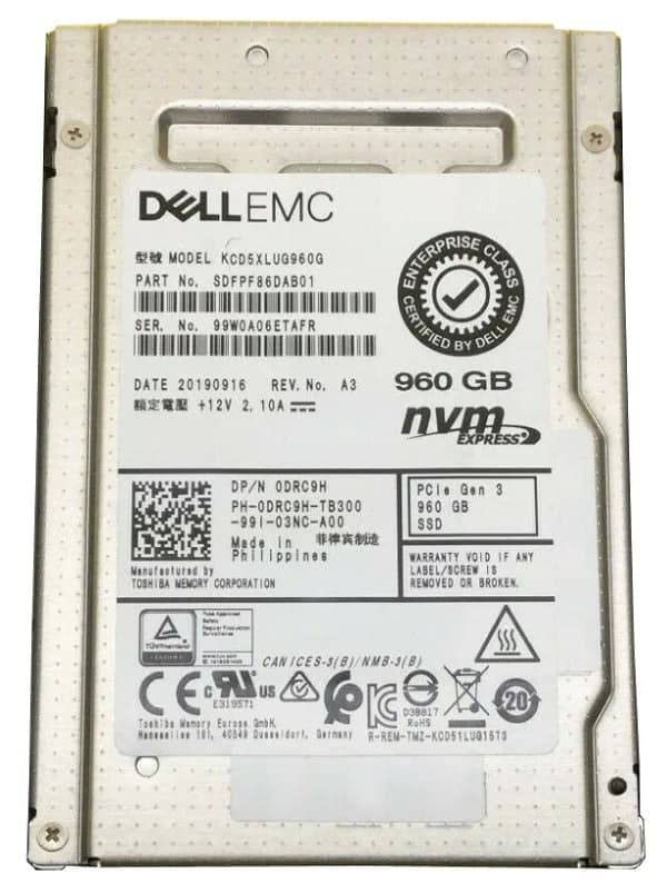 Kioxia KCD5XLUG960G 960GB PCI Express 3.0 x4 Solid State Drive