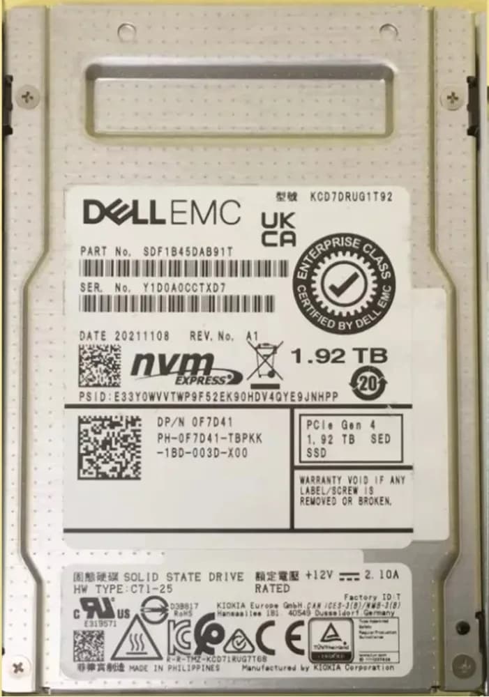 Kioxia KCD7DRUG1T92 1.92TB PCI Express NVMe 4.0 Solid State Drive