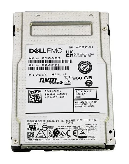 Kioxia KCD7XRUG960G 960GB PCI Express NVMe 4.0 x4 Solid State Drive