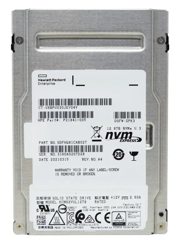 Kioxia KCM6XVUL12T8 12.8TB PCI Express NVMe 4.0 x4 Solid State Drive