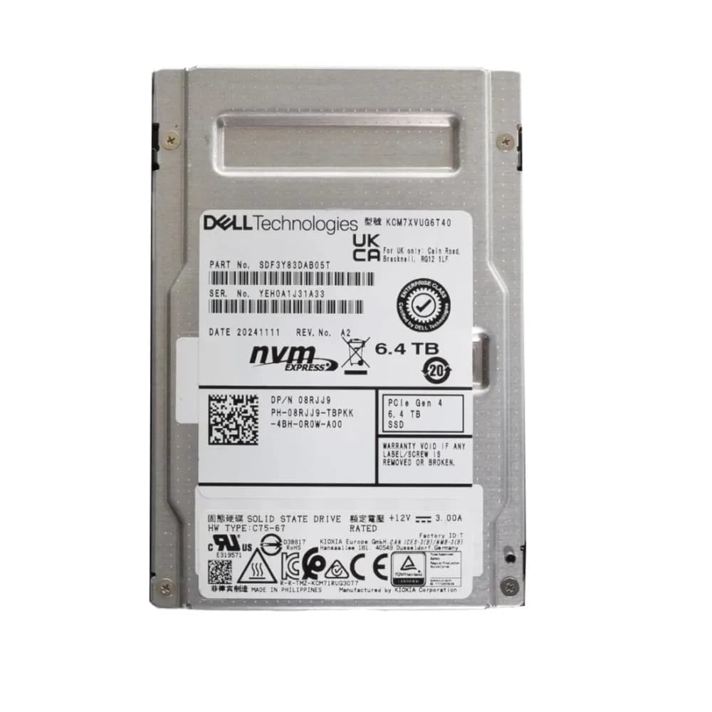 Kioxia KCM7XVUG6T40 6.4TB PCI Express NVMe 5.0 Solid State Drive