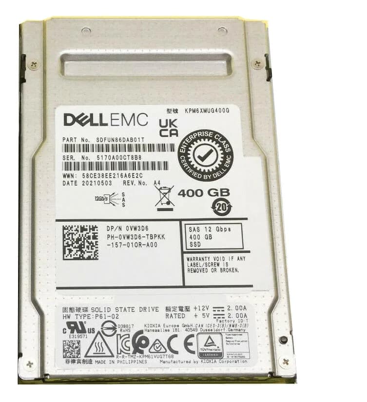 Toshiba KPM6XMUG400G 400GB 12Gb/s SAS Solid State Drive
