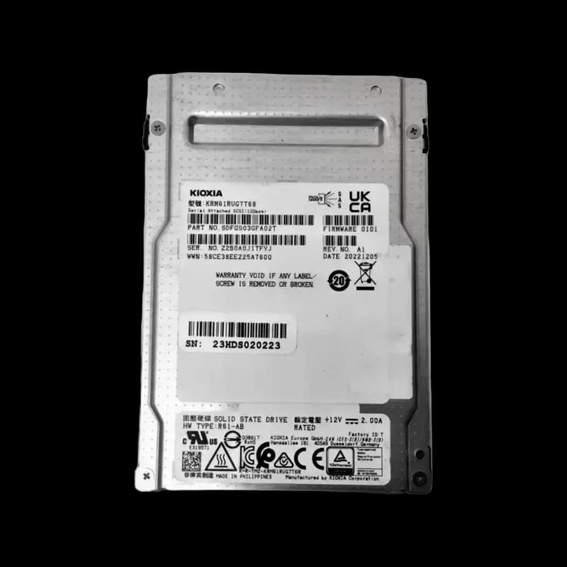 Kioxia KRM61RUG7T68 7.68TB 12Gb/s SAS Solid State Drive