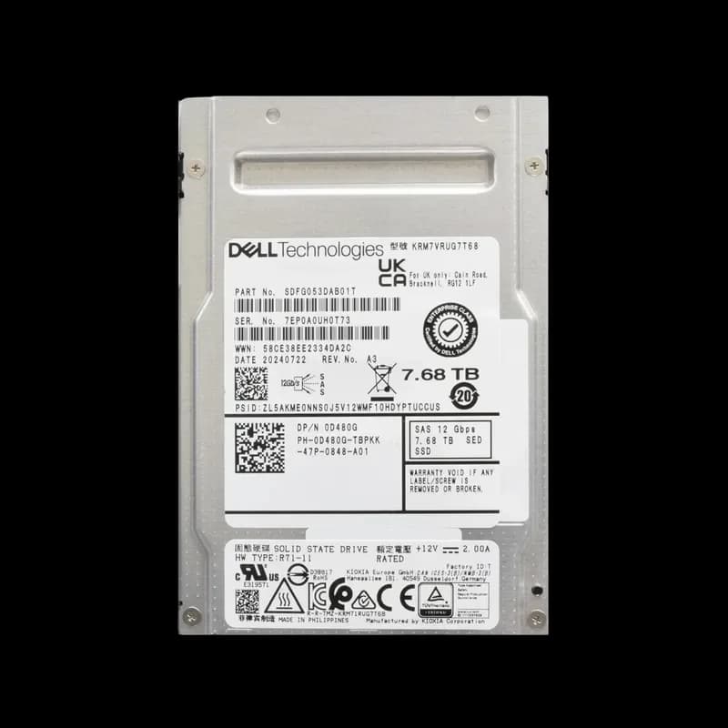 Kioxia KRM7VRUG7T68 7.68TB 12Gb/s SAS Solid State Drive
