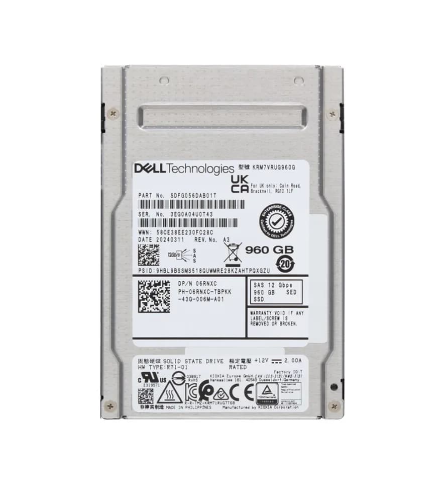 Kioxia KRM7VRUG960G 960GB 12Gb/s SAS Solid State Drive