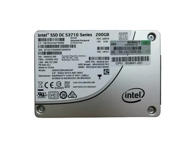 HPE MK0200GEYKC 200GB 6Gb/s SATA Solid State Drive