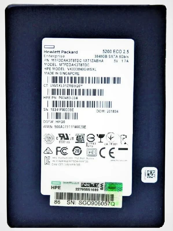 Micron MTFDDAK3T8TDC-1AT1ZABHA 3.84TB 6Gb/s SATA Solid State Drive