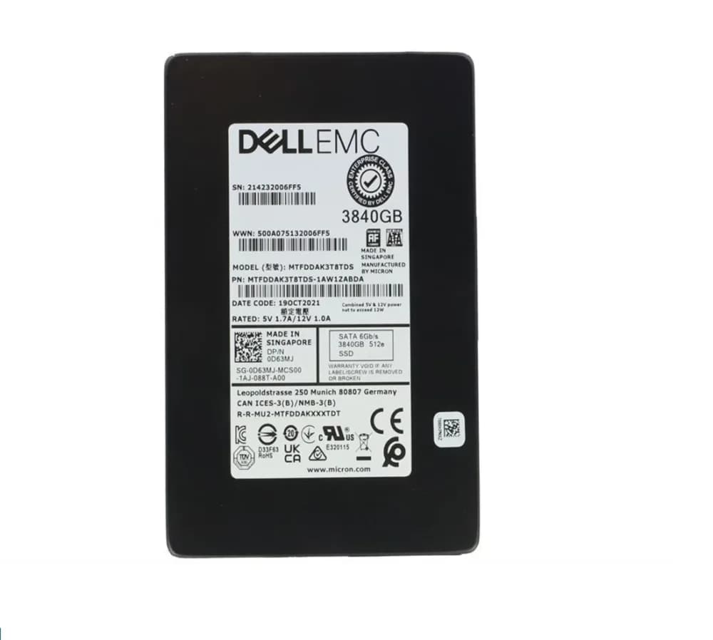Micron MTFDDAK3T8TDS-1AW1ZABDA 3.84TB 6Gb/s SATA Solid State Drive