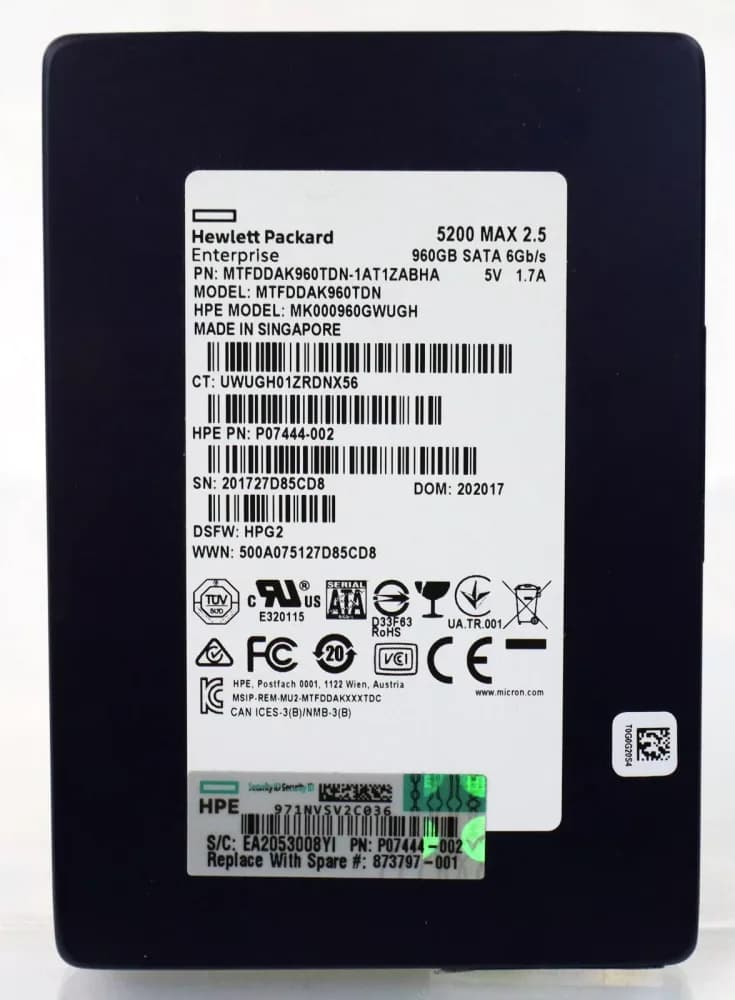Micron MTFDDAK960TDN-1AT1ZABHA 960GB 6Gb/s SATA Solid State Drive