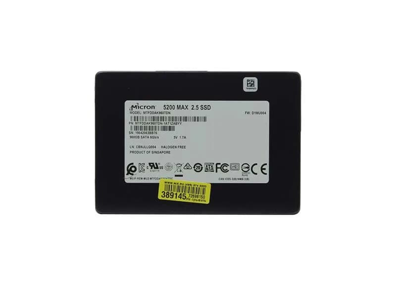 Micron MTFDDAK960TDN-1AT1ZABYY 960GB 6Gb/s SATA Solid State Drive