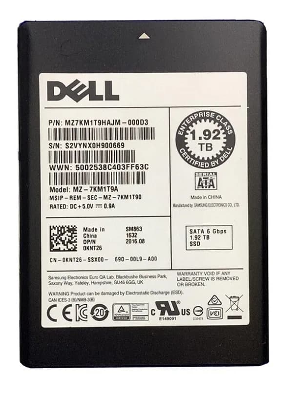 Samsung MZ-7KM1T9A 1.92TB 6Gb/s SATA Solid State Drive