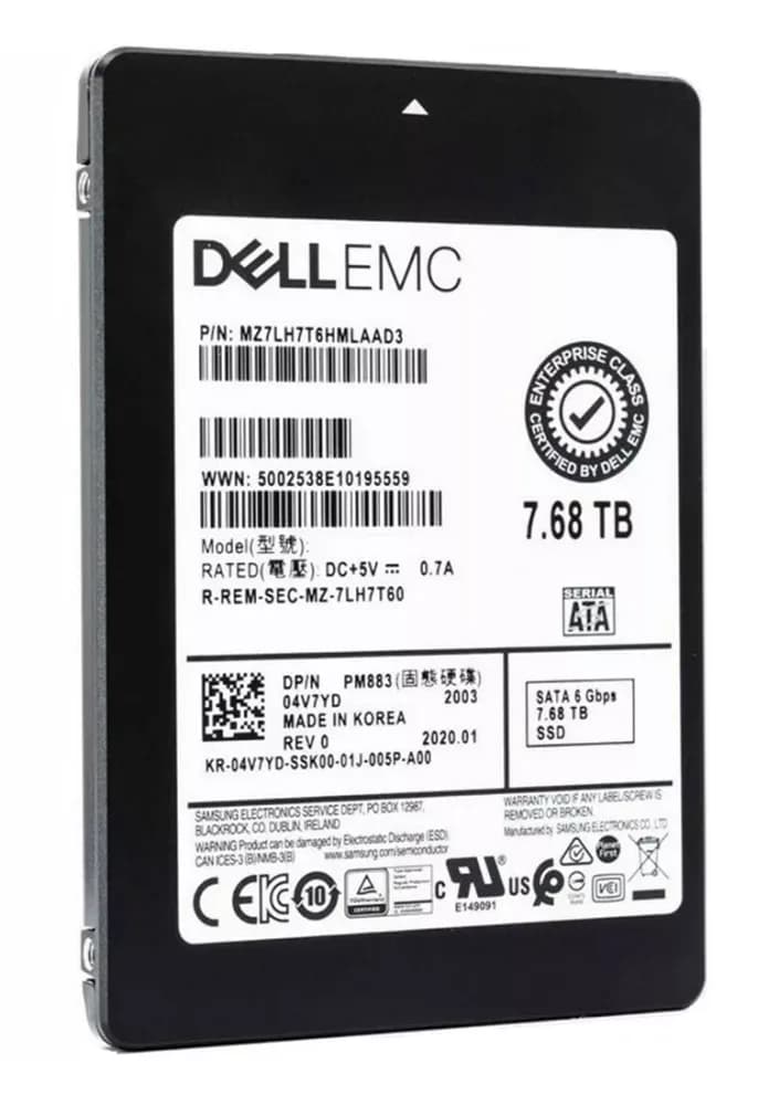 Samsung MZ-7LH7T6A 7.68TB 6Gb/s SATA Solid State Drive