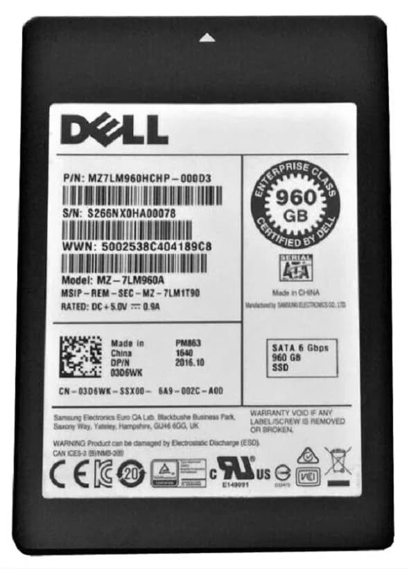 Samsung MZ-7LM960A 960GB 6Gb/s SATA Solid State Drive
