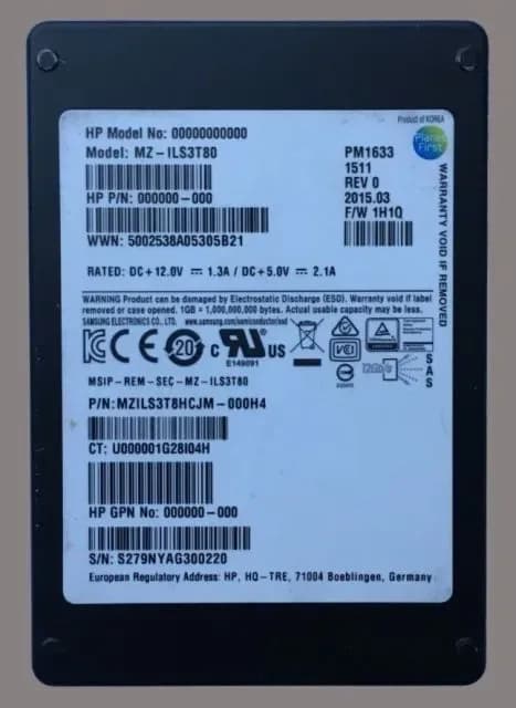 Samsung MZ-ILS3T80 3.84TB 12Gb/s SAS Solid State Drive