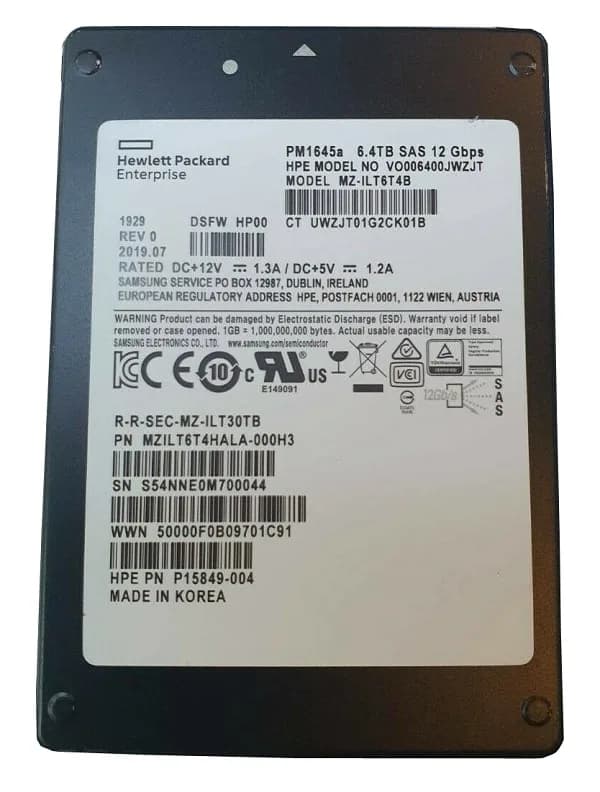 Samsung MZ-ILT6T4B 6.4TB 12Gb/s SAS Solid State Drive