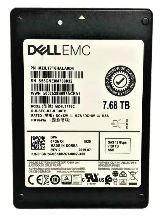 Samsung MZ-ILT7T6C 7.68TB 12Gb/s SAS Solid State Drive
