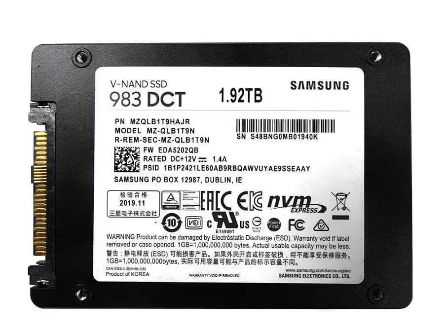 Samsung MZ-QLB1T9N 1.92TB PCI Express NVMe 3.0 x4 Solid State Drive