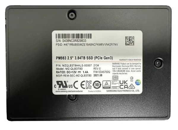 Samsung MZ-QLB3T80 3.84TB PCI Express NVMe 3.0 x4 Solid State Drive