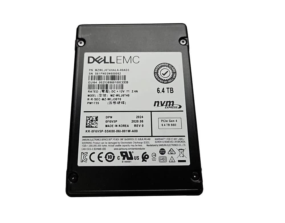Samsung MZ-WLJ6T40 6.4TB PCI Express NVMe 4.0 x4 Solid State Drive