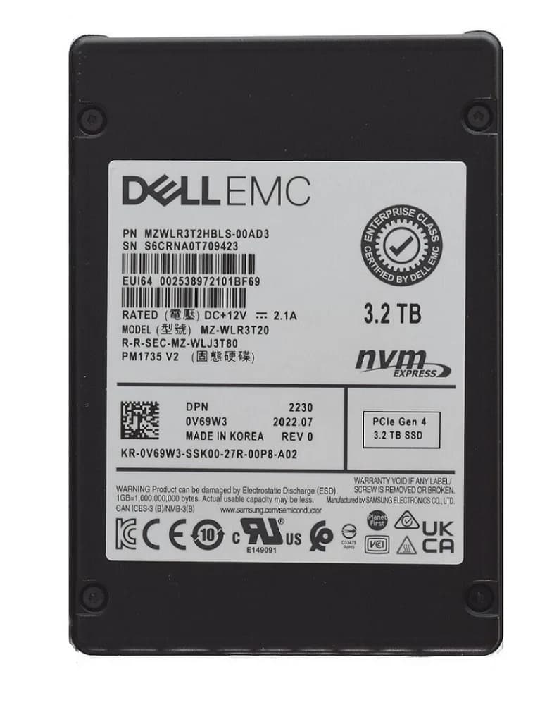 Samsung MZ-WLR3T20 3.2TB PCI Express NVMe 4.0 x4 Solid State Drive