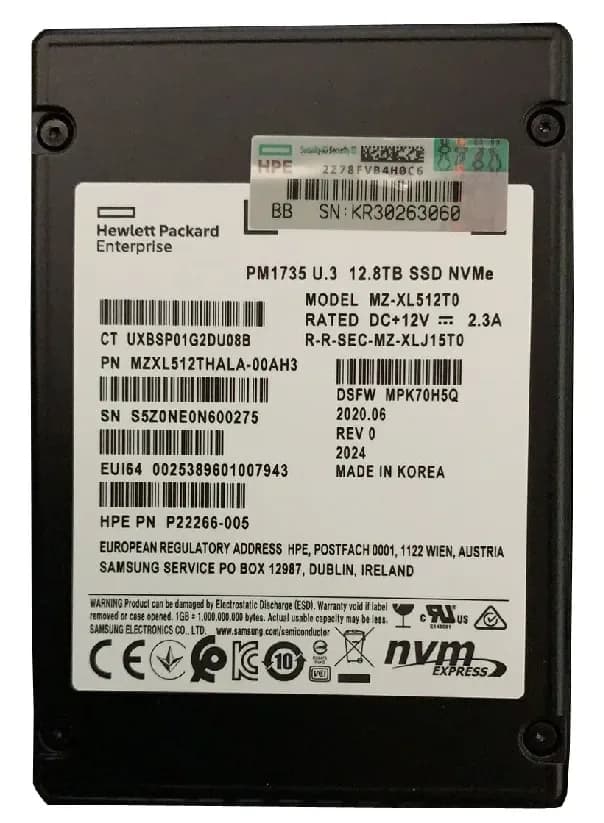 Samsung MZ-XL512T0 12.8TB PCI Express NVMe 4.0 x8 Solid State Drive