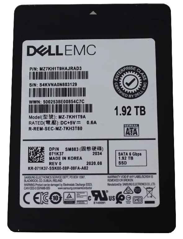 Samsung MZ7KH1T9HAJRAD3 1.92TB 6Gb/s SATA Solid State Drive